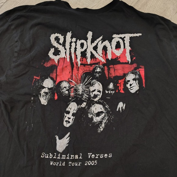 Slipknot Other - Slipknot Subliminal Verses World Tour 2005 Graphic T-Shirt Mens XL Black 2021 Re